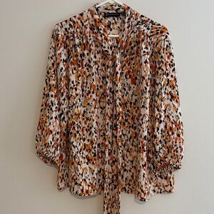 New York & Company Multicolor Abstract Blouse